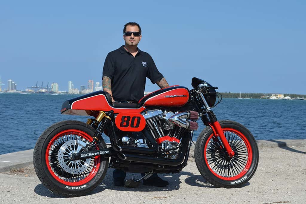 Fran Manen in Miami with his "Red Baron"