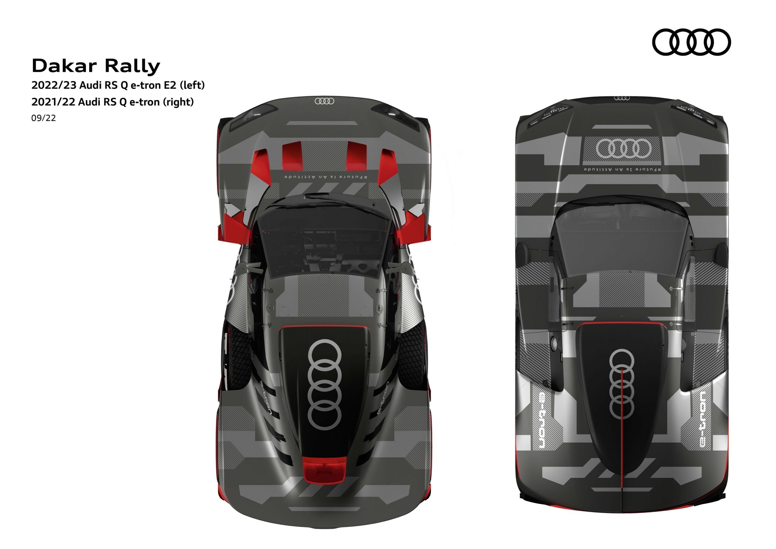 Dakar Rallly Audi RS Q e tron action top down