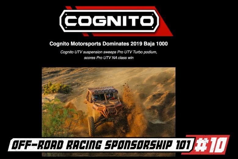 off road racer sponsorship part